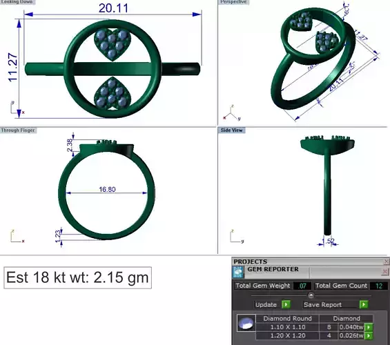 Light Weight White Gold Diamond Ring DOC-R8418