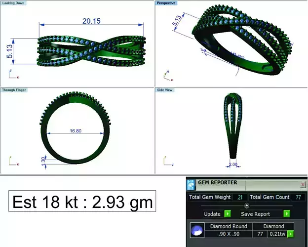 Light Weight Gold Diamond Ring DOC-R8424
