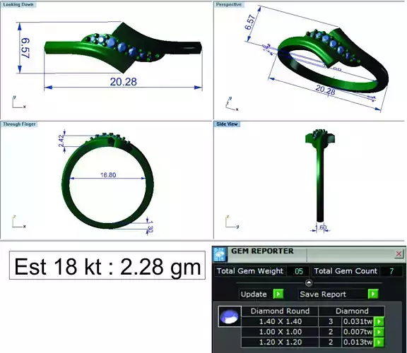 Light Weight Gold Diamond Ring DOC-R8431