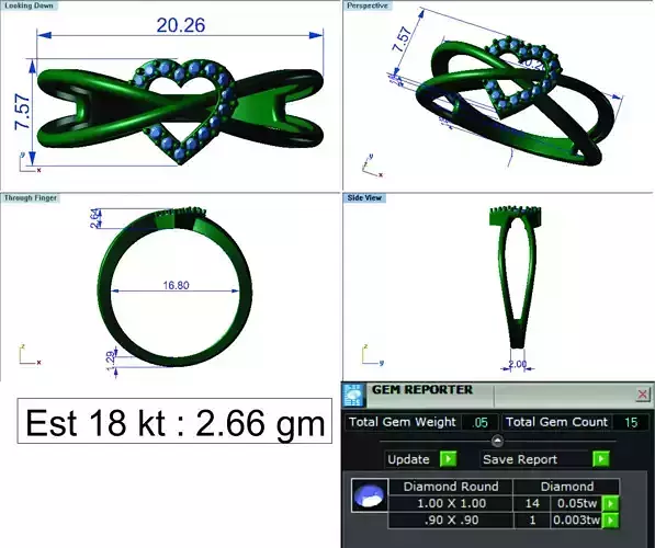 Light Weight Gold Diamond Ring DOC-R8433