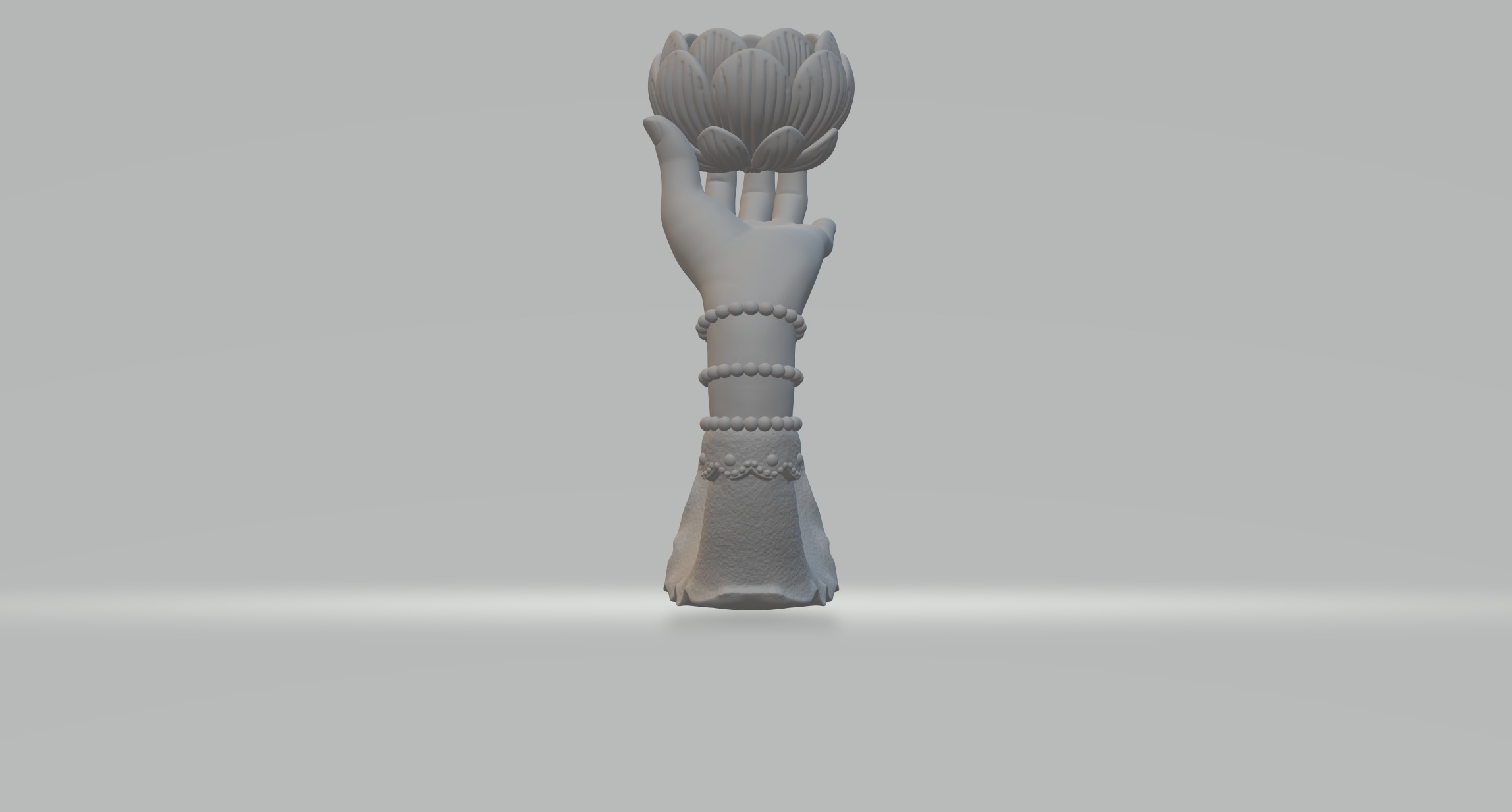 Guanyin Buddha Hand - Lotus 3D model_4