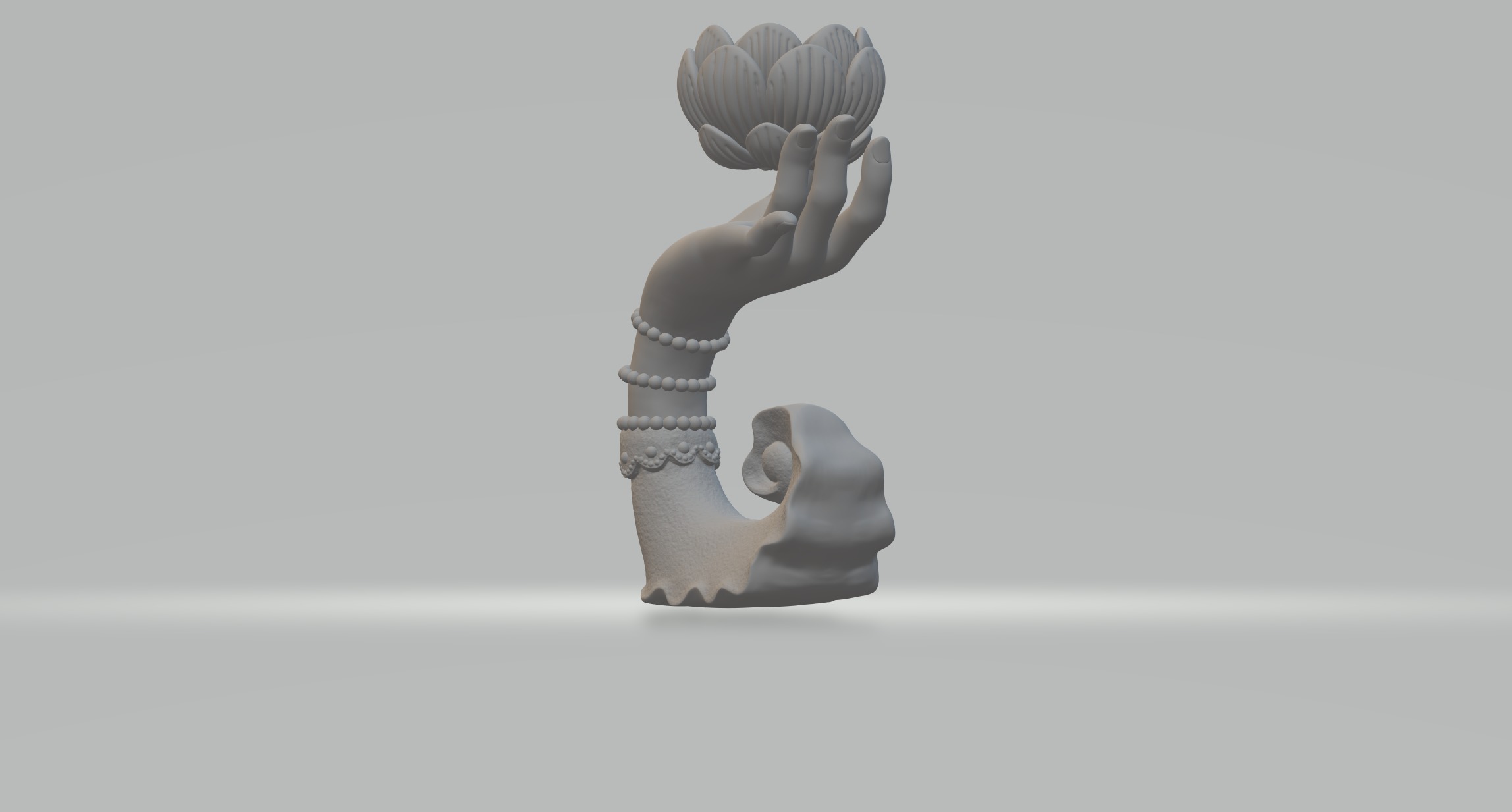 Guanyin Buddha Hand - Lotus 3D model_1