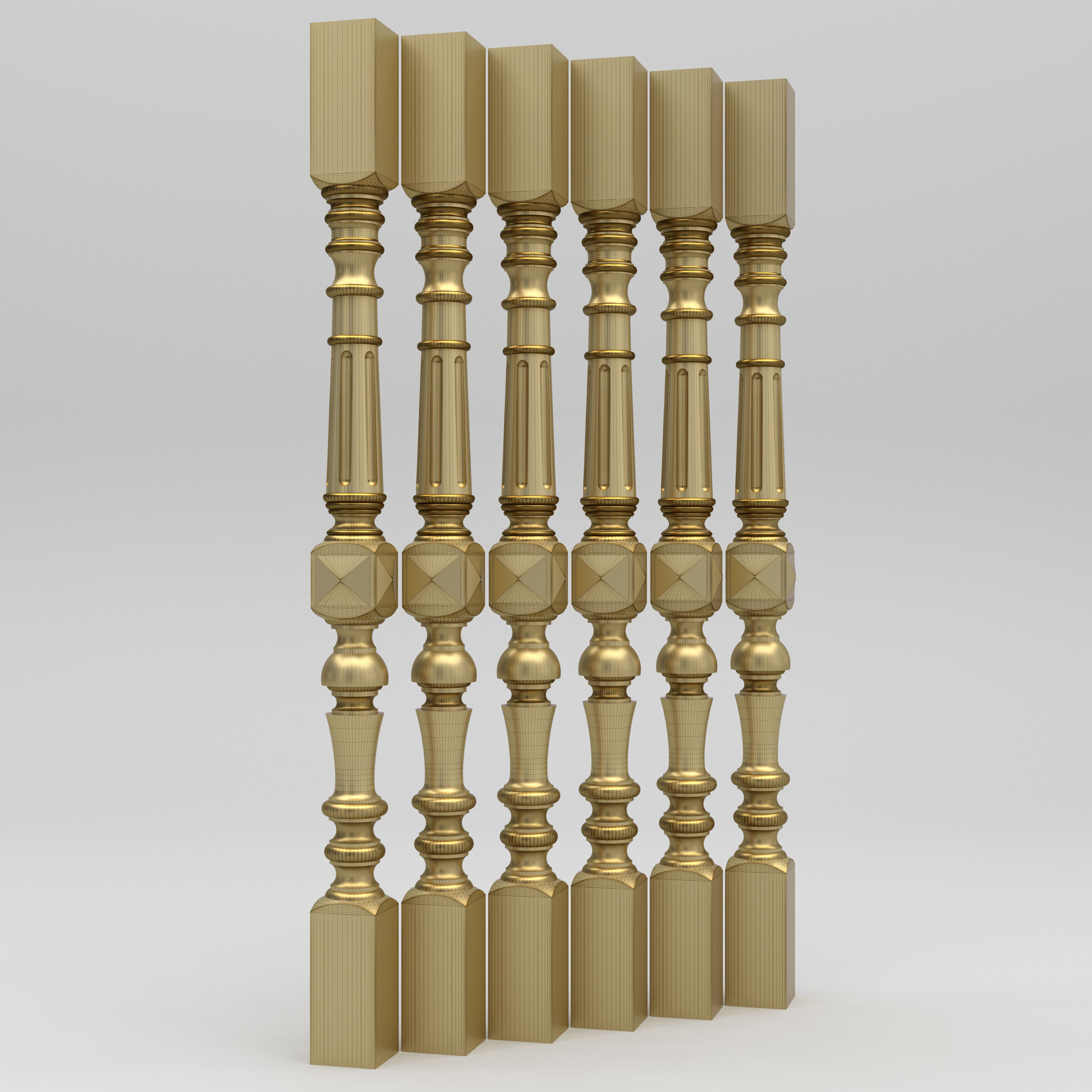 Carved Baluster 3D model_2
