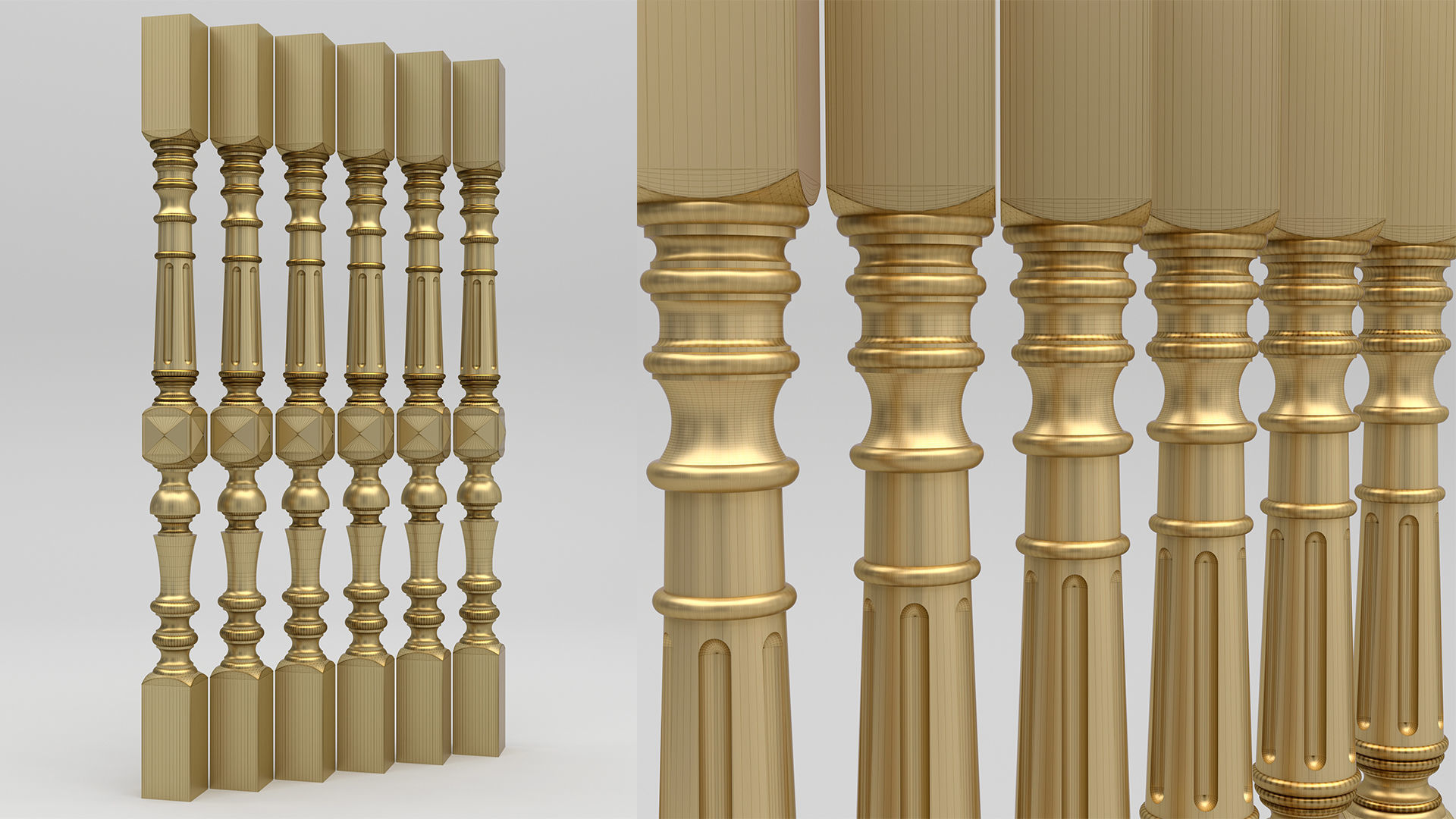 Carved Baluster 3D model_1