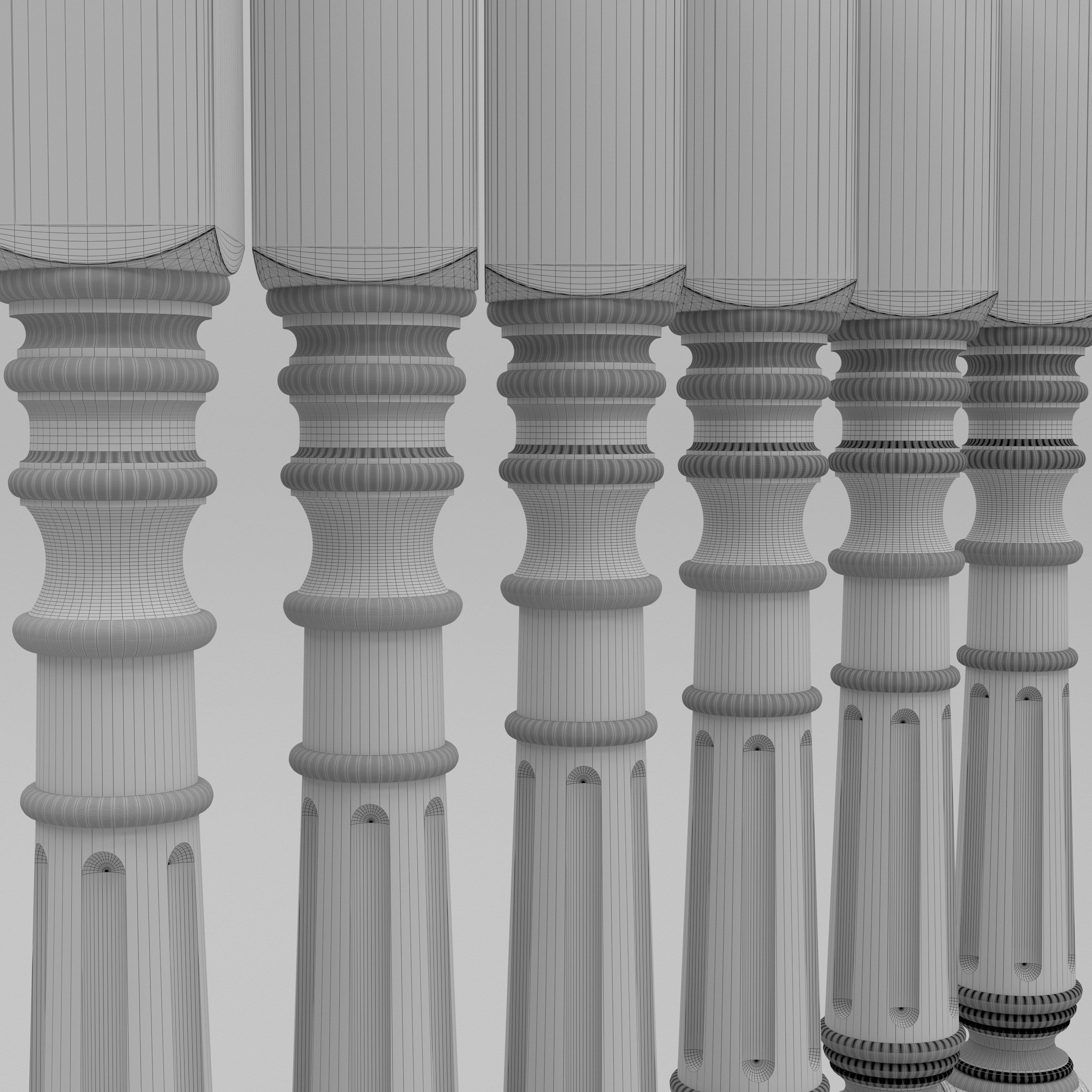 Carved Baluster 3D model_7