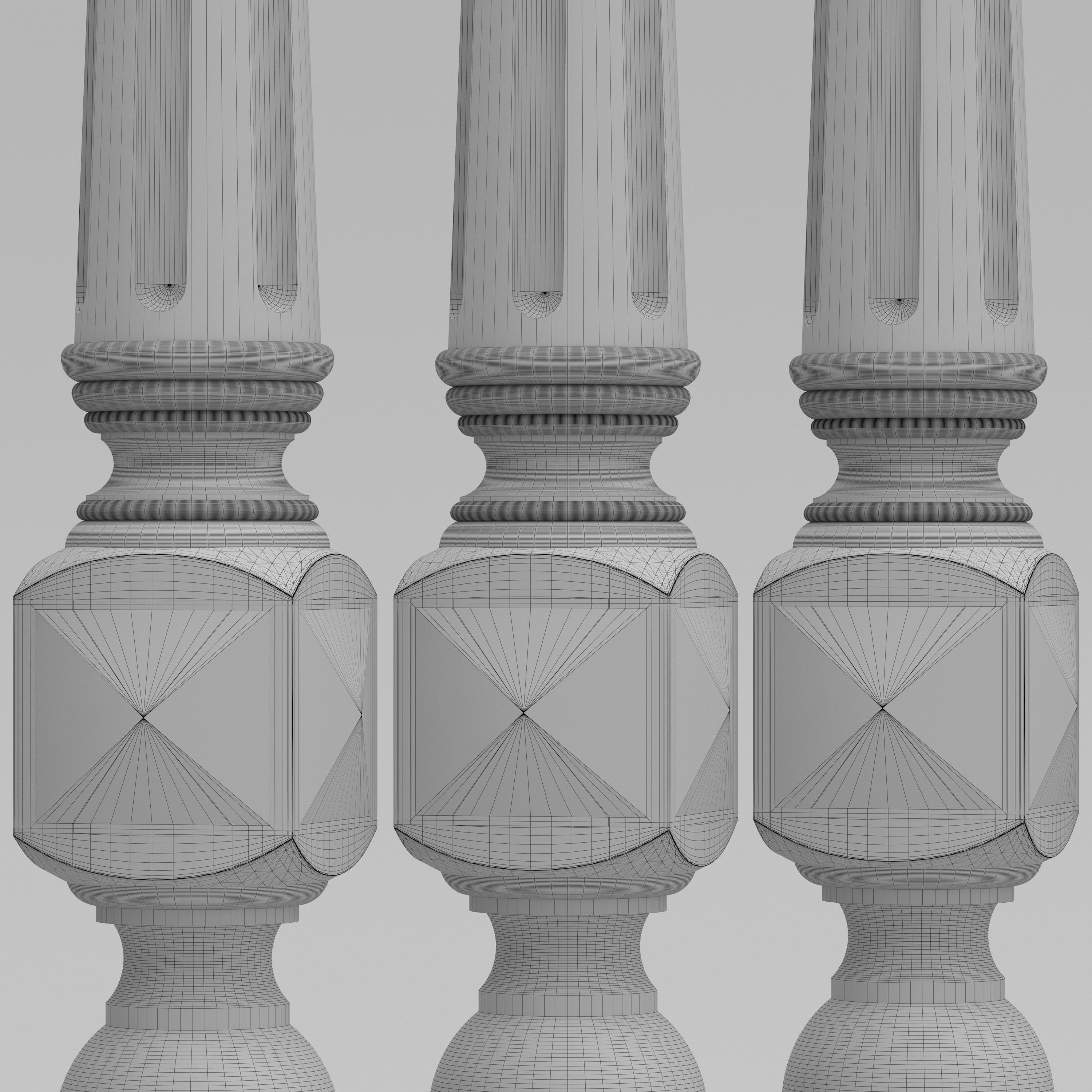 Carved Baluster 3D model_6