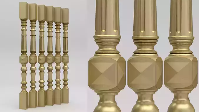 Carved Baluster 3D model