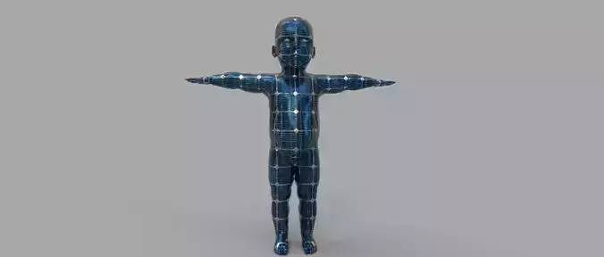  solar baby t-pose 3d model Low-poly 3D model
