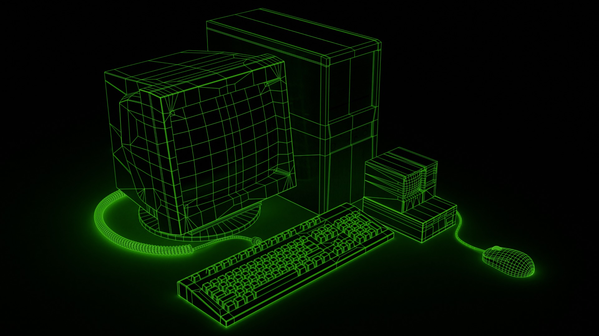 Old Computer Low-poly 3D model_23