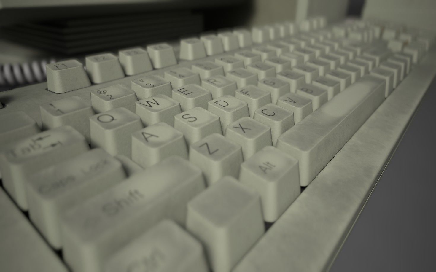 Old Computer Low-poly 3D model_16