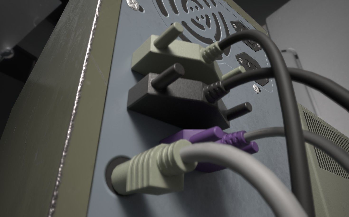 Old Computer Low-poly 3D model_15