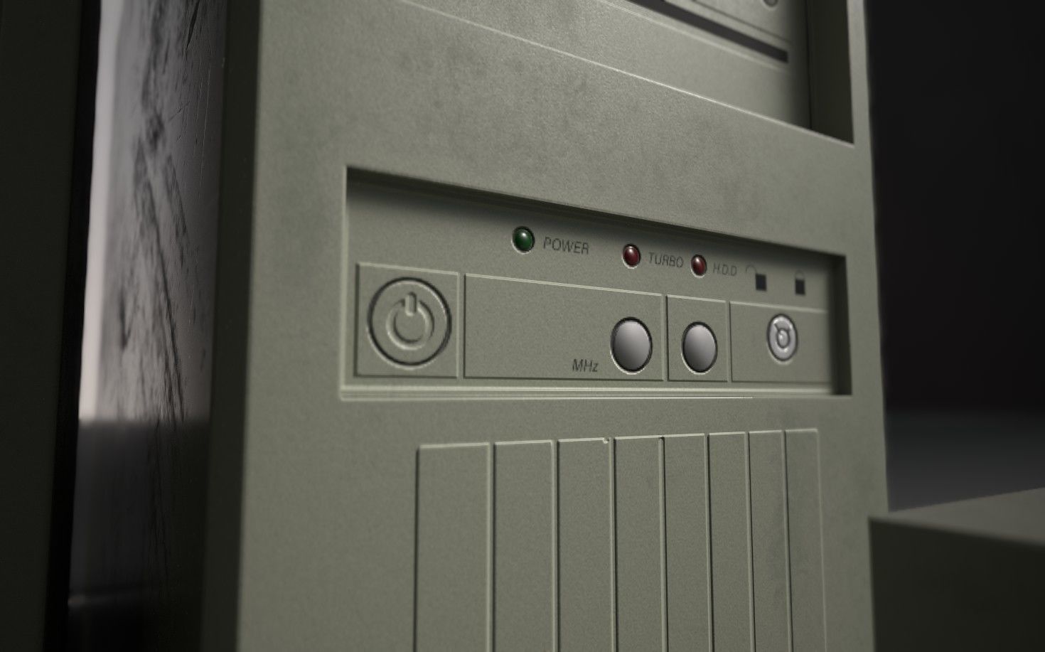 Old Computer Low-poly 3D model_11