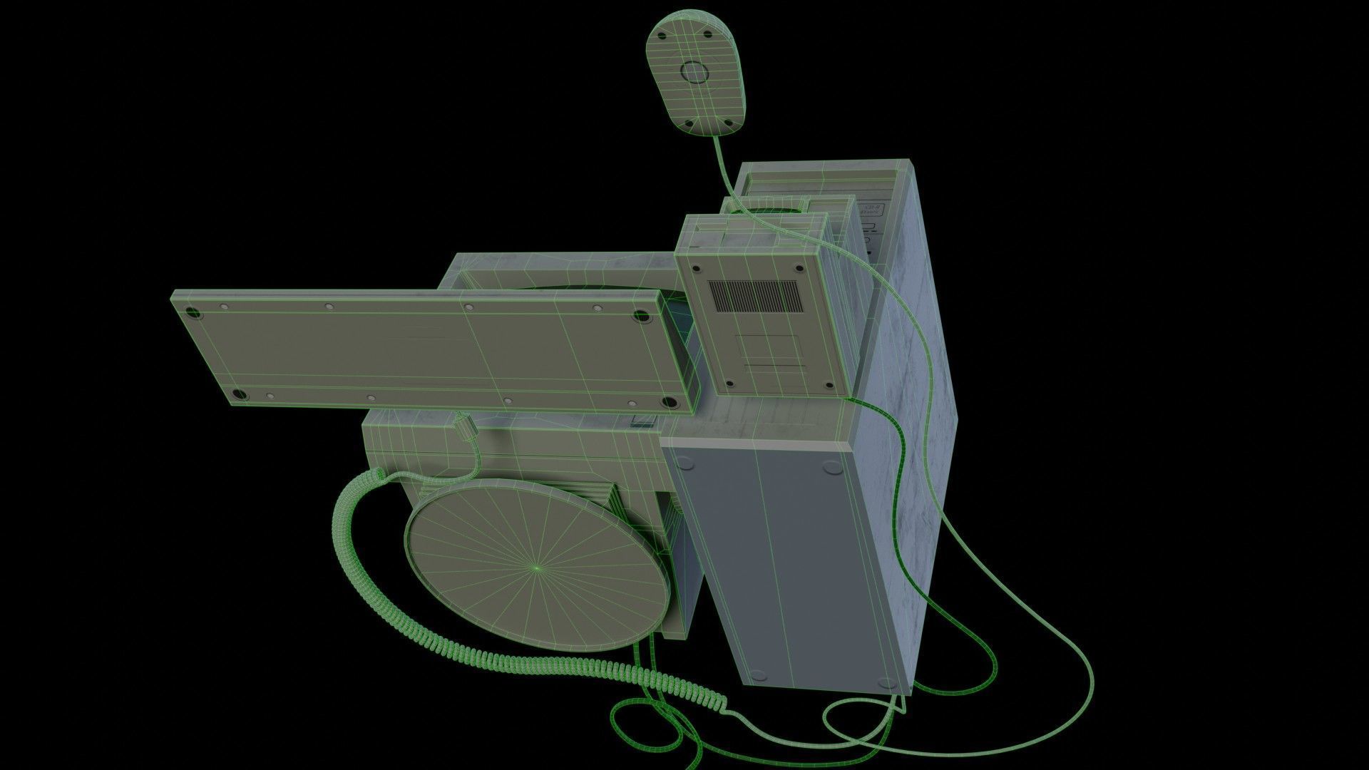 Old Computer Low-poly 3D model_22
