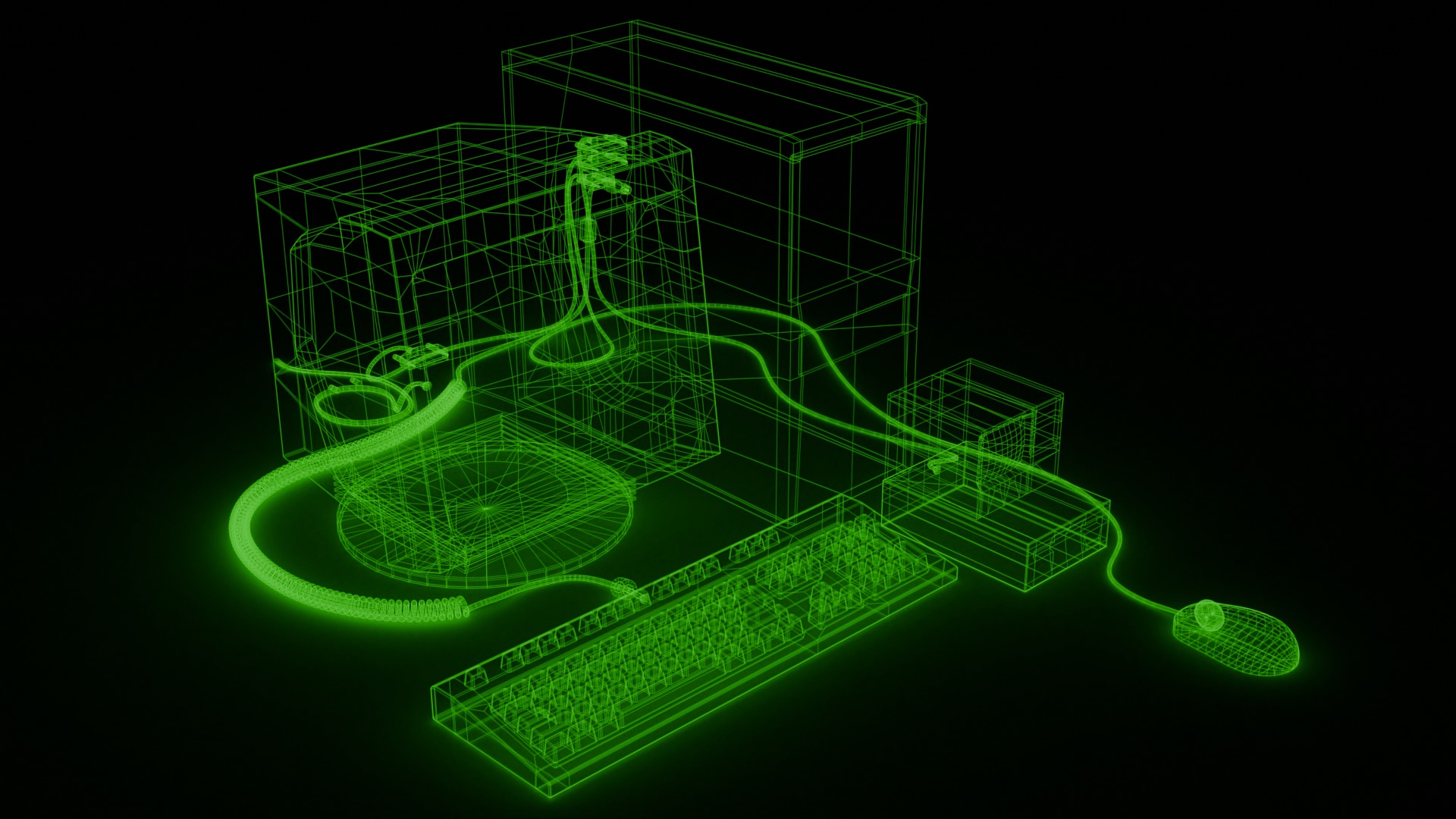 Old Computer Low-poly 3D model_24