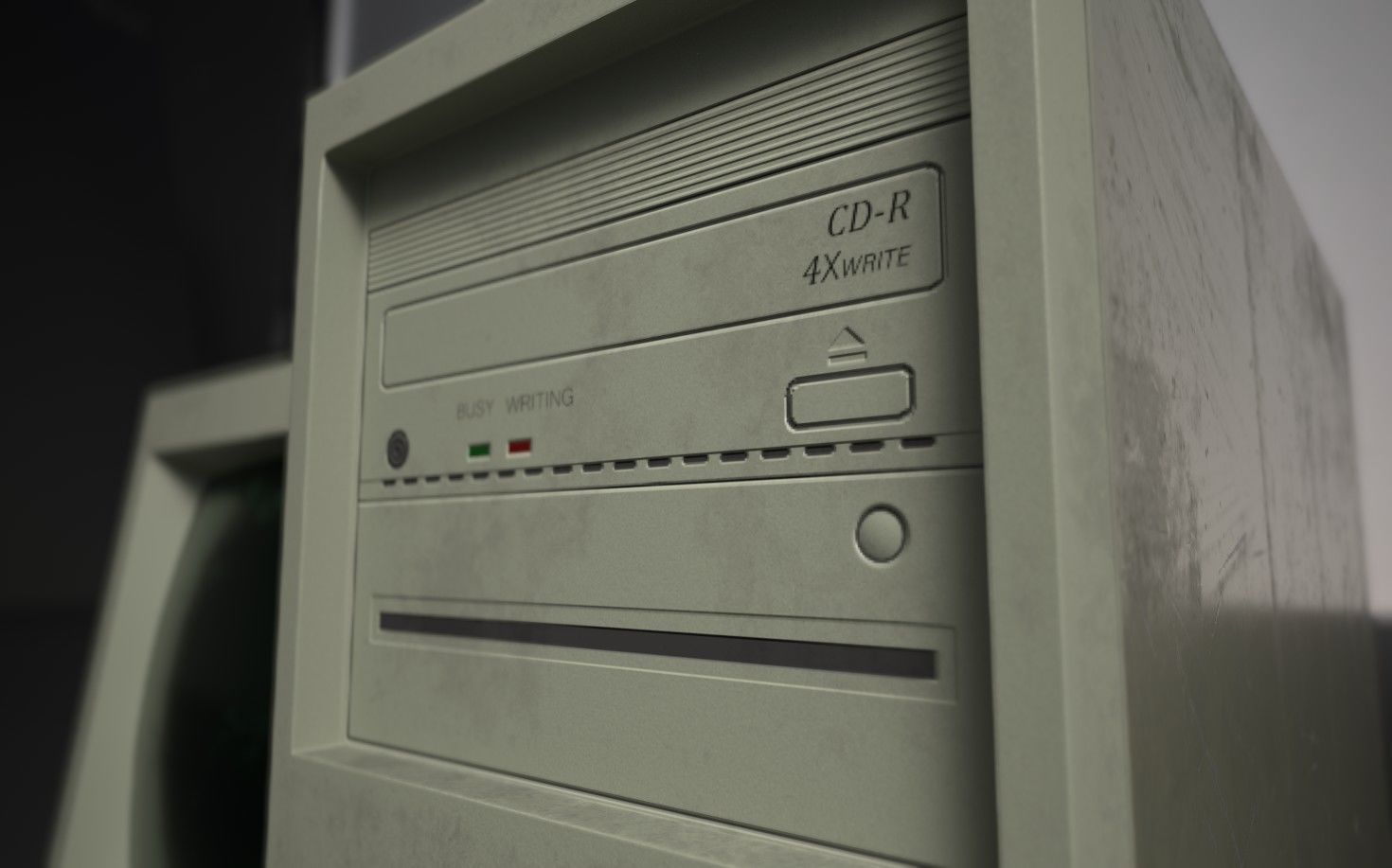 Old Computer Low-poly 3D model_10