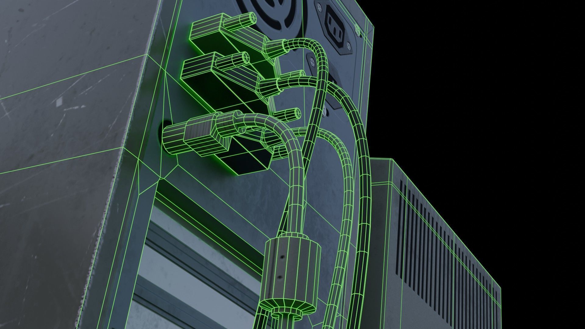 Old Computer Low-poly 3D model_28