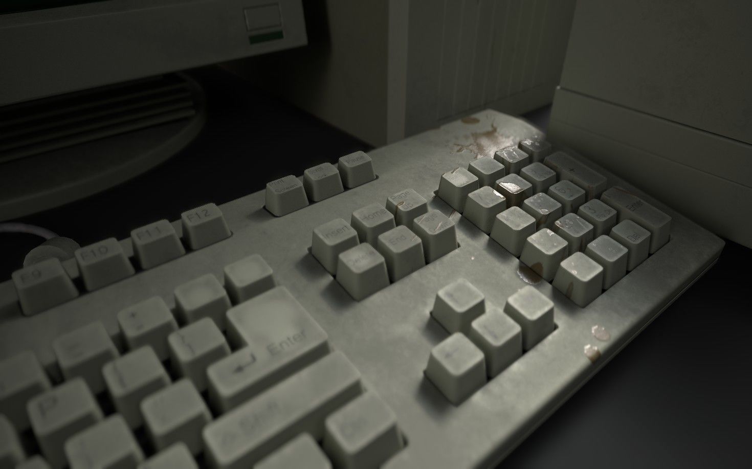 Old Computer Low-poly 3D model_19