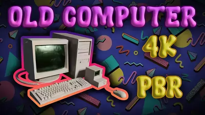 Old Computer Low-poly 3D model