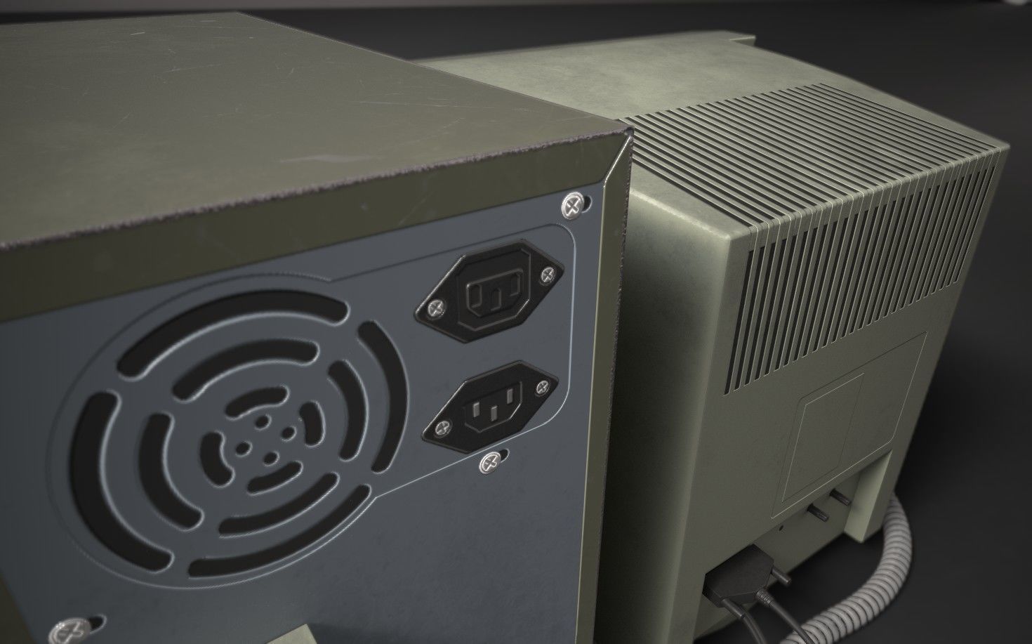 Old Computer Low-poly 3D model_13
