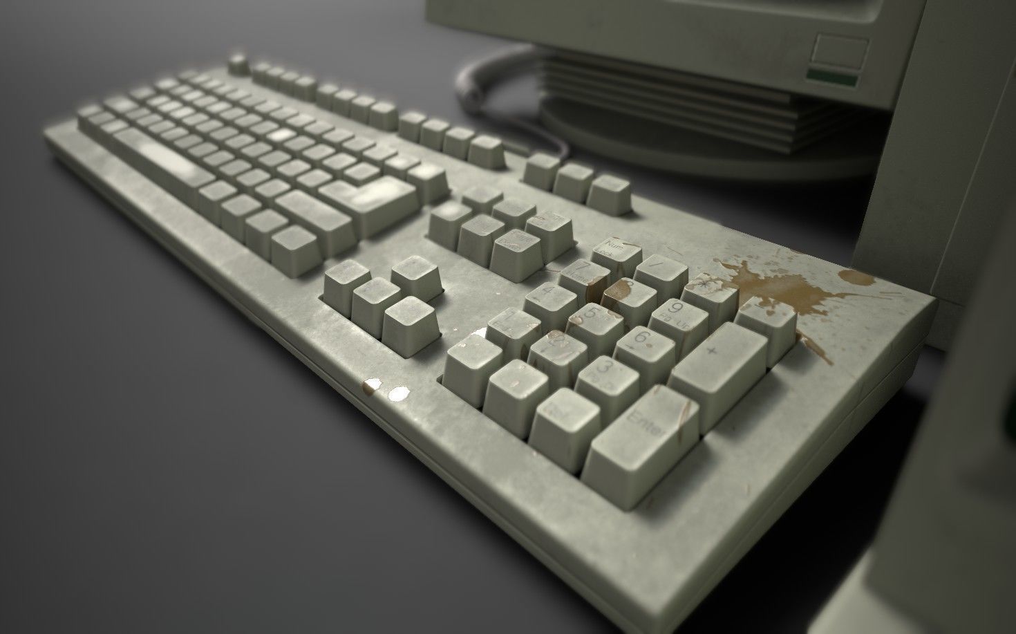 Old Computer Low-poly 3D model_17