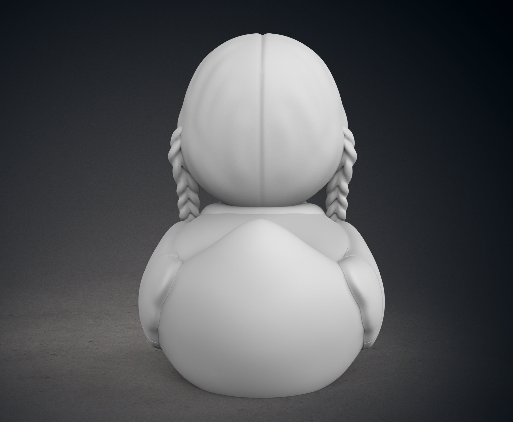 Cute Wednesday Addams Rubber Duck 3D print model_6