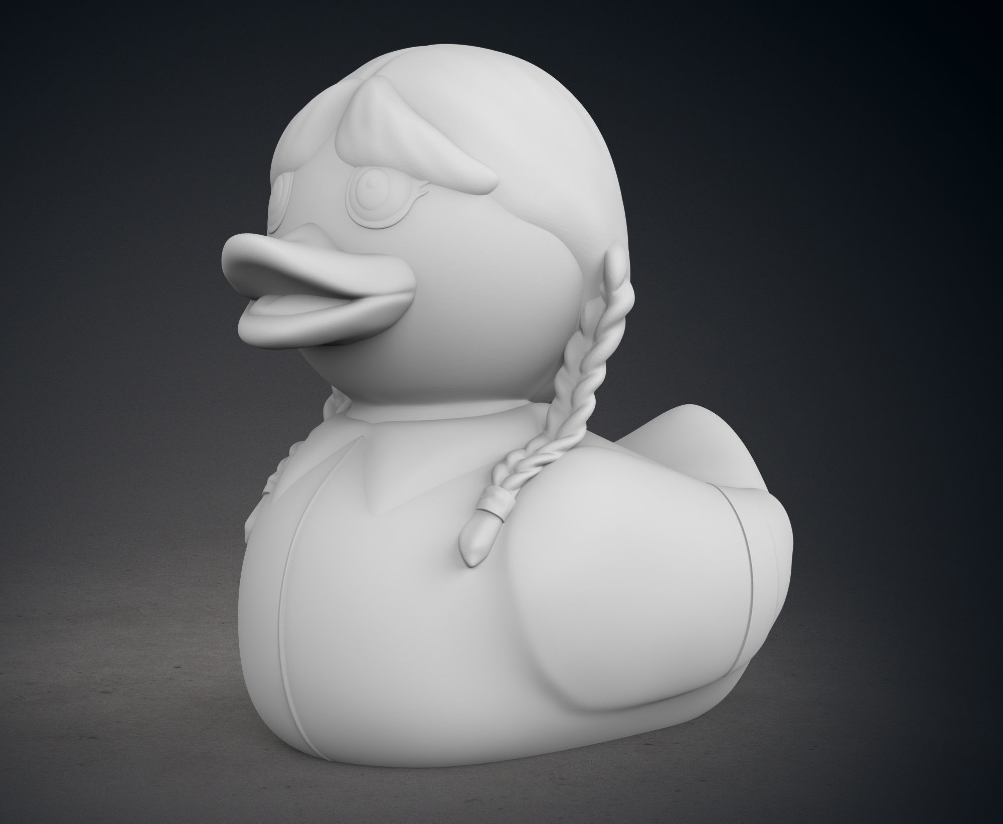 Cute Wednesday Addams Rubber Duck 3D print model_3