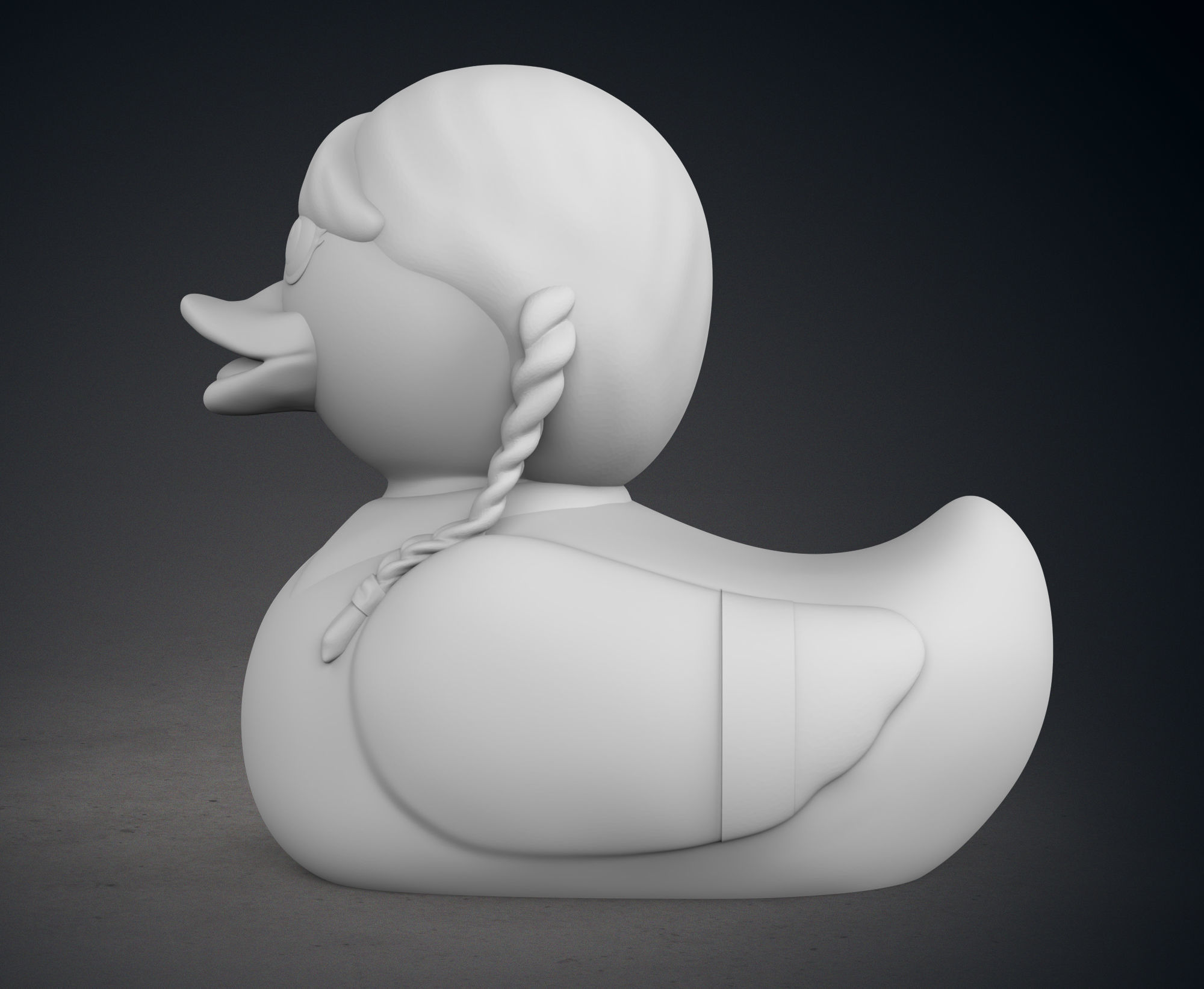 Cute Wednesday Addams Rubber Duck 3D print model_4