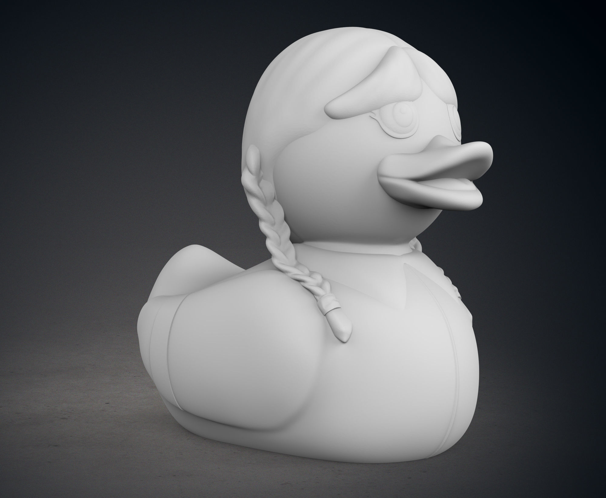 Cute Wednesday Addams Rubber Duck 3D print model_9