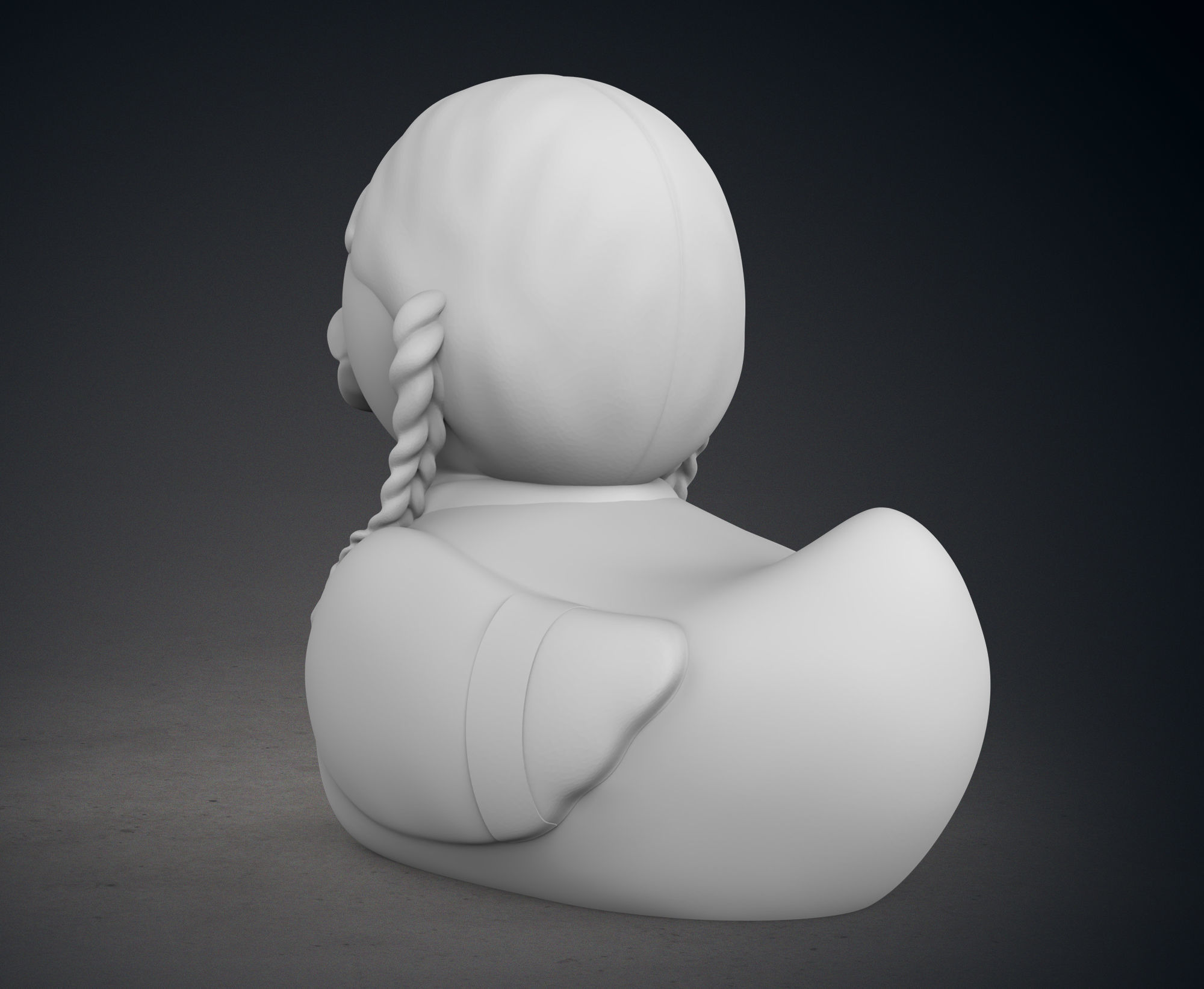 Cute Wednesday Addams Rubber Duck 3D print model_5