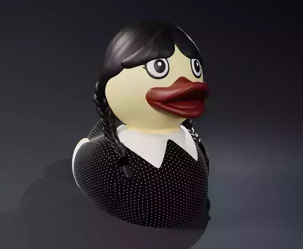 Cute Wednesday Addams Rubber Duck