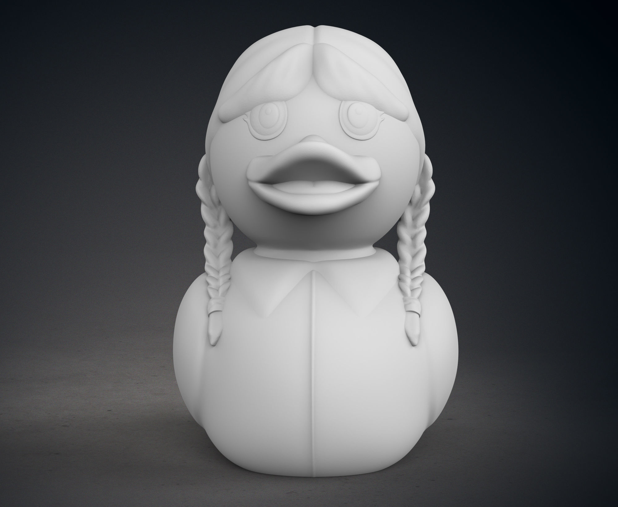 Cute Wednesday Addams Rubber Duck 3D print model_2