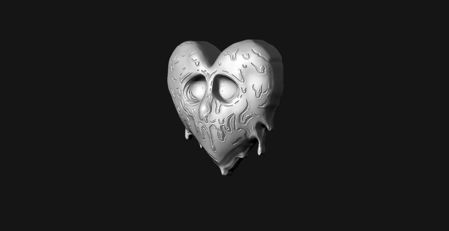 Heart Pendant 06 3D print model_4