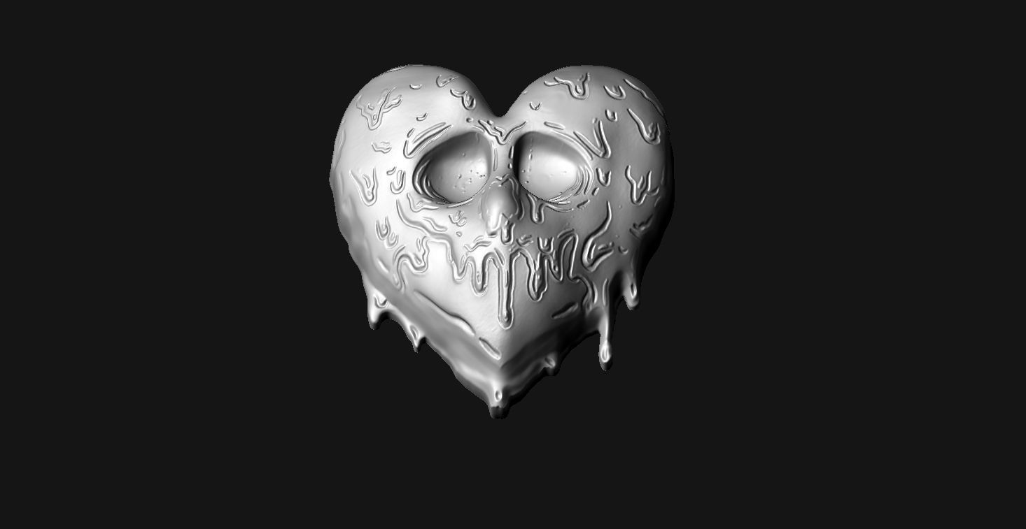 Heart Pendant 06 3D print model_3