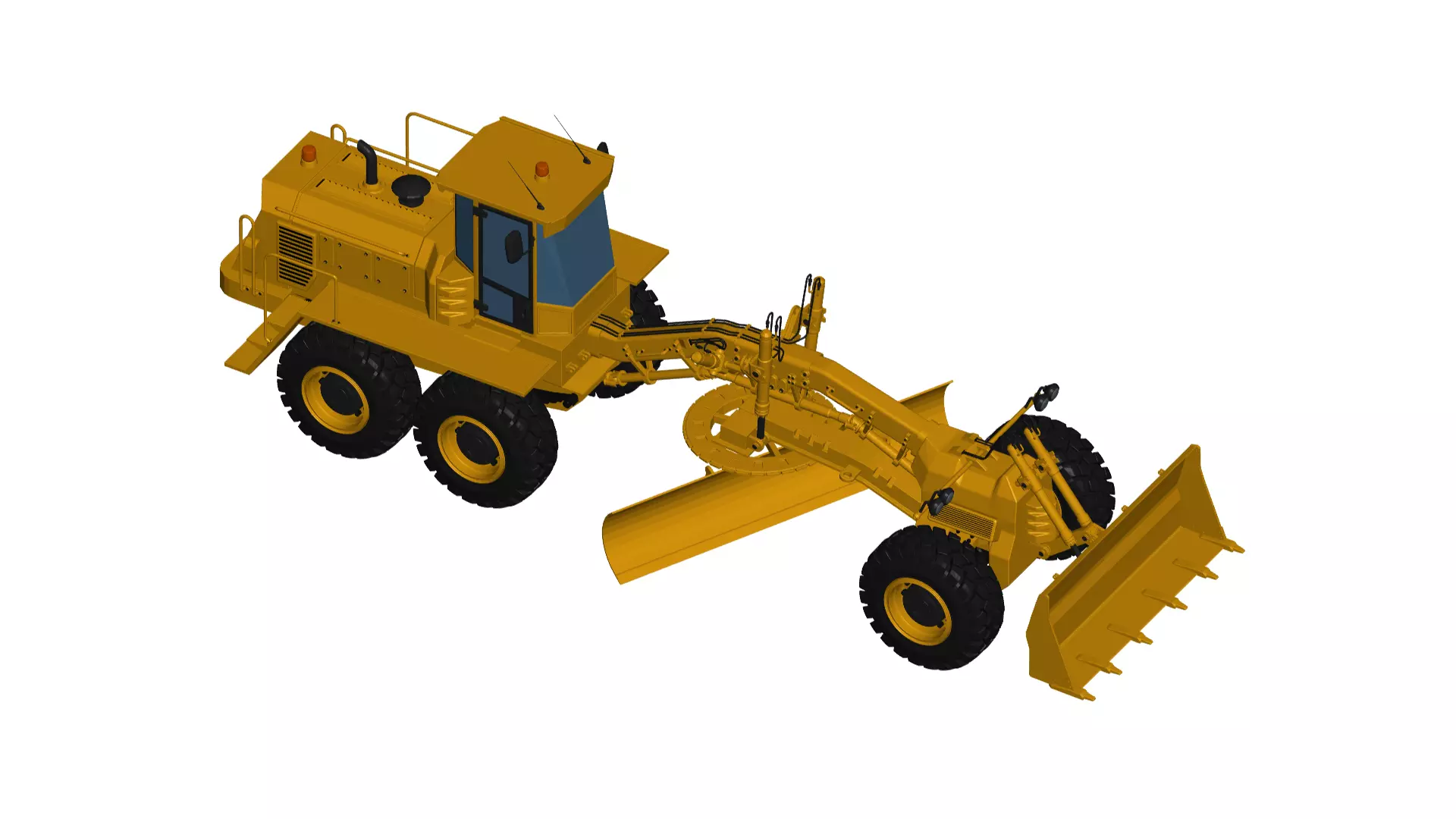 Motor Grader 3D model_0
