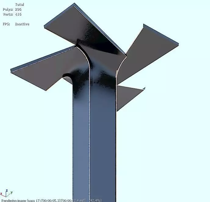 column design - curved 4 sided Free 3D model