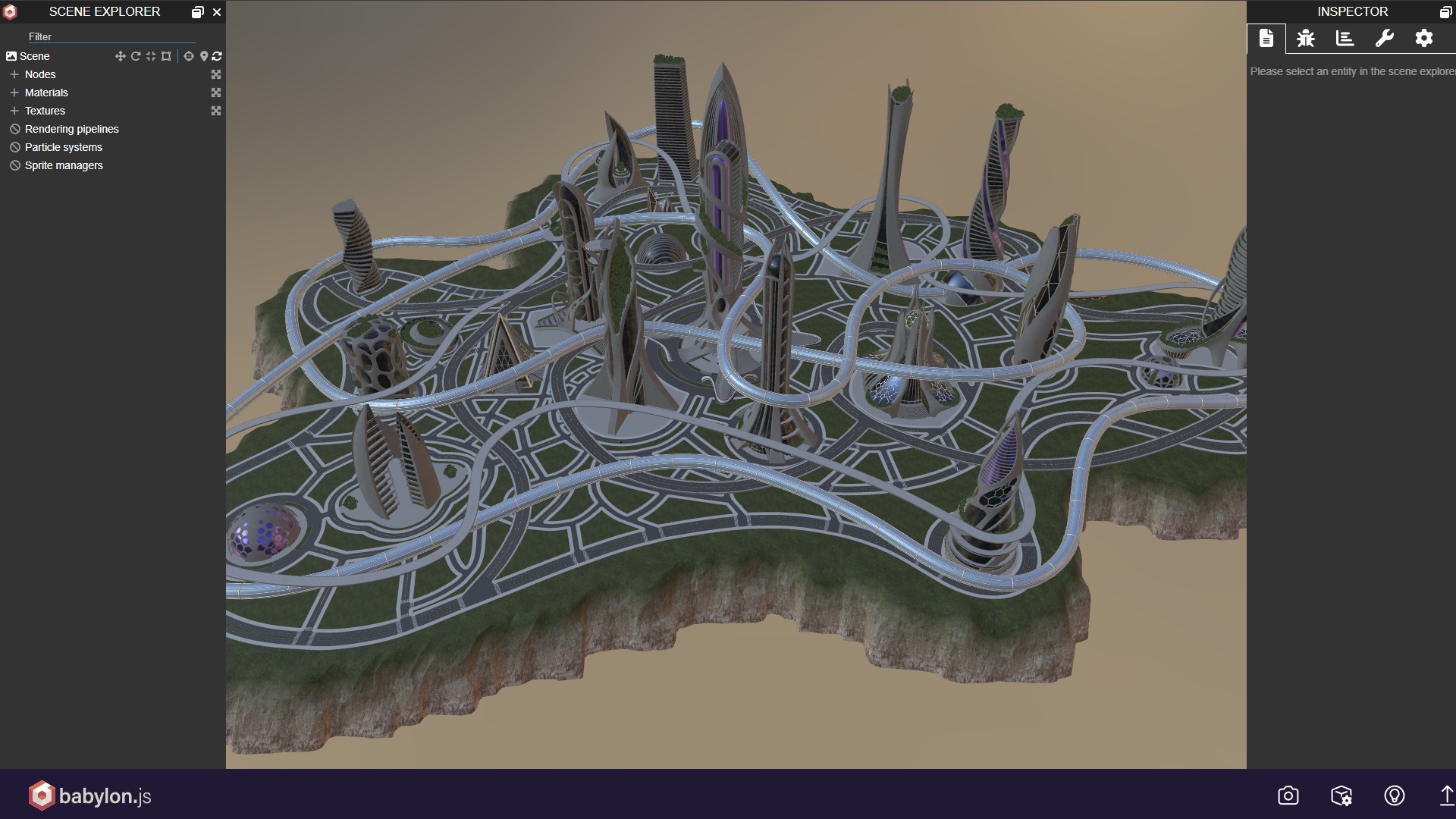 Futuristic city Utopian Buildings kit 3D model_16