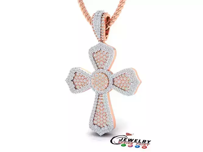 Custom Cross Diamond Pendant - Crucifixion Cross Necklace 