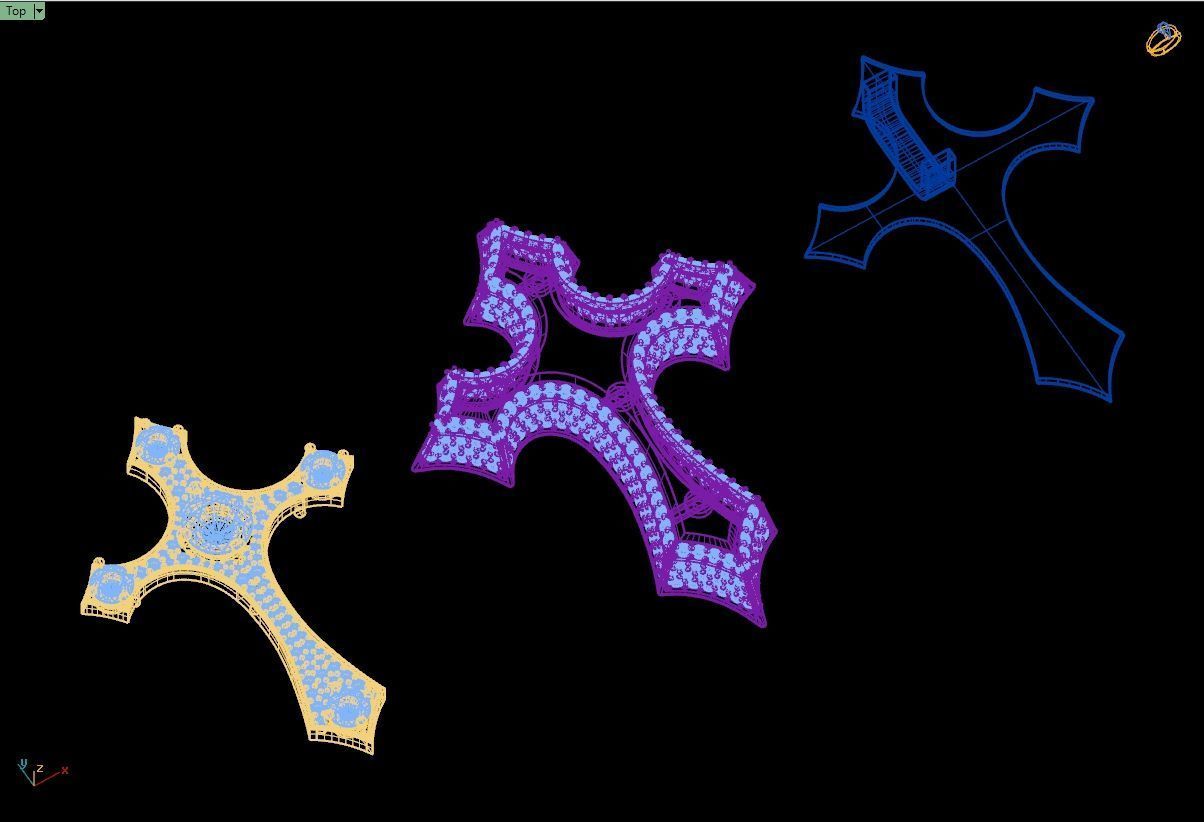 Custom Cross Diamond Pendant - Crucifixion Cross Necklace  3D print model_16