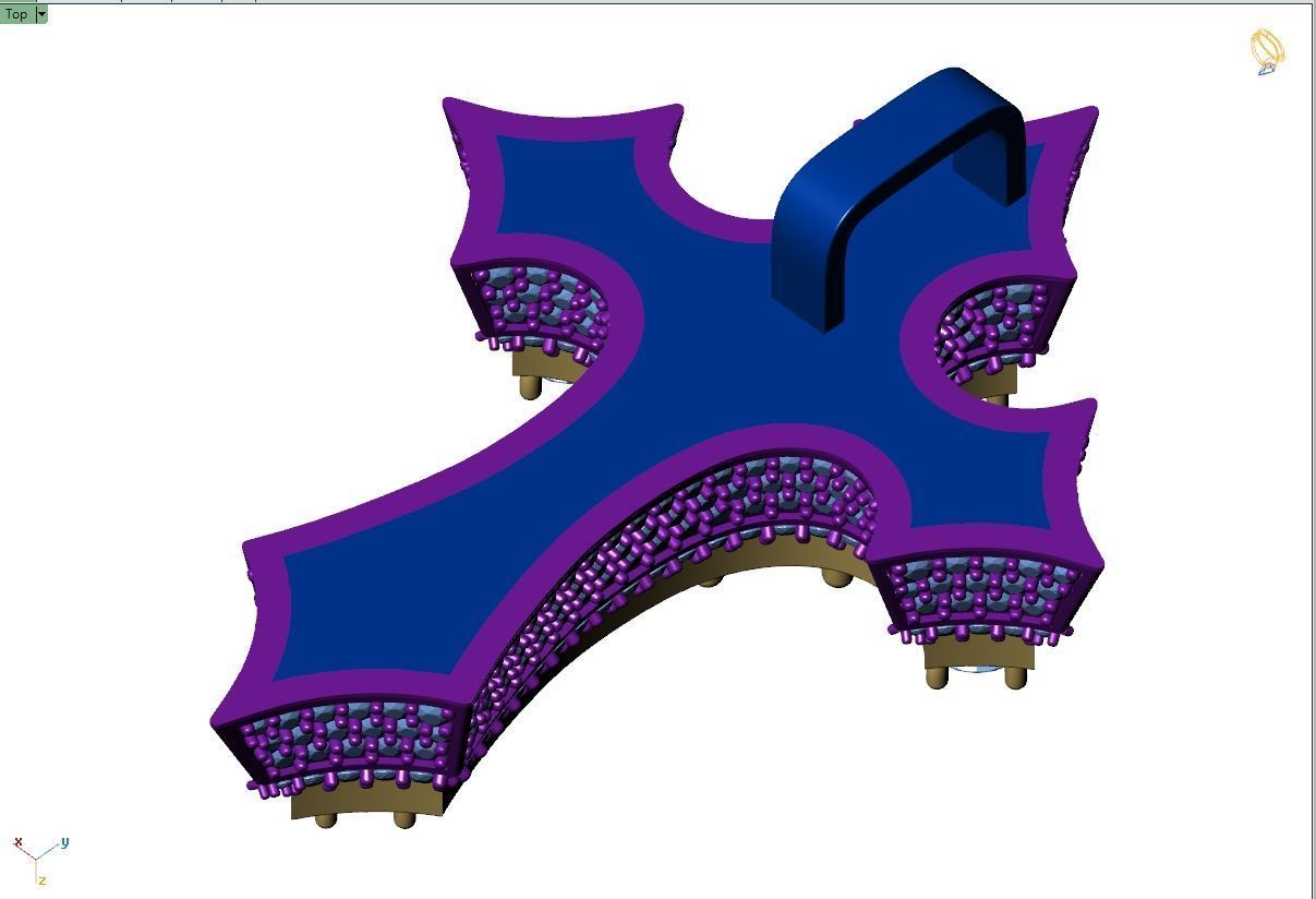 Custom Cross Diamond Pendant - Crucifixion Cross Necklace  3D print model_13