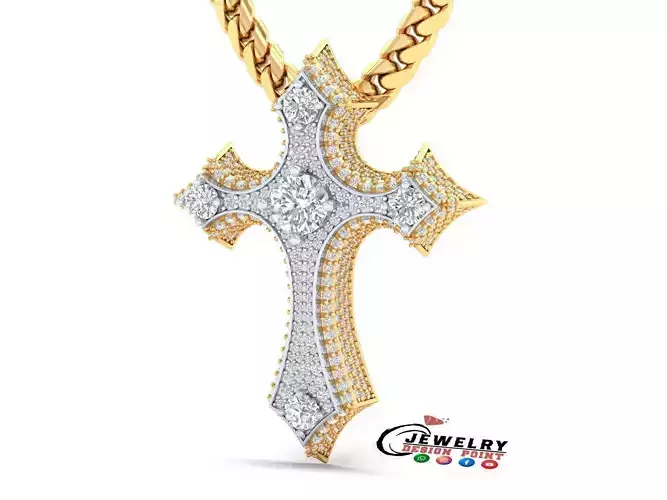 Custom Cross Diamond Pendant - Crucifixion Cross Necklace 
