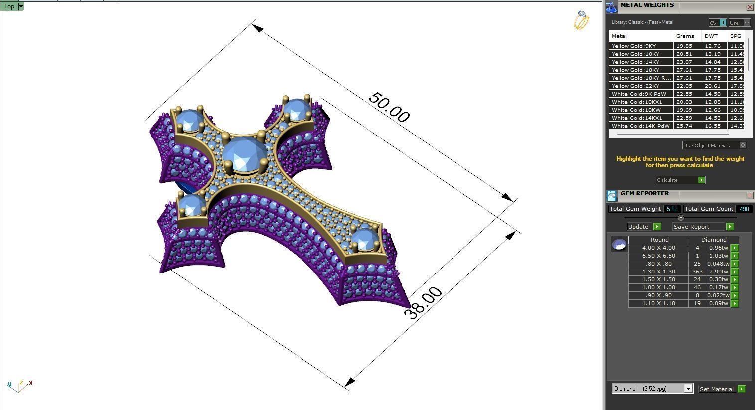 Custom Cross Diamond Pendant - Crucifixion Cross Necklace  3D print model_6