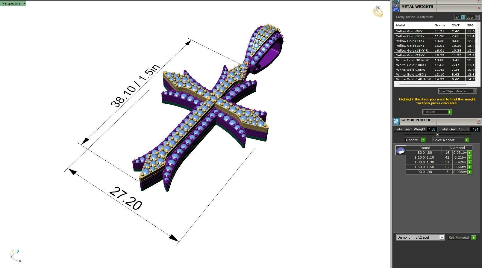 Custom Cross Diamond Pendant - Crucifixion Cross Necklace  3D print model_7