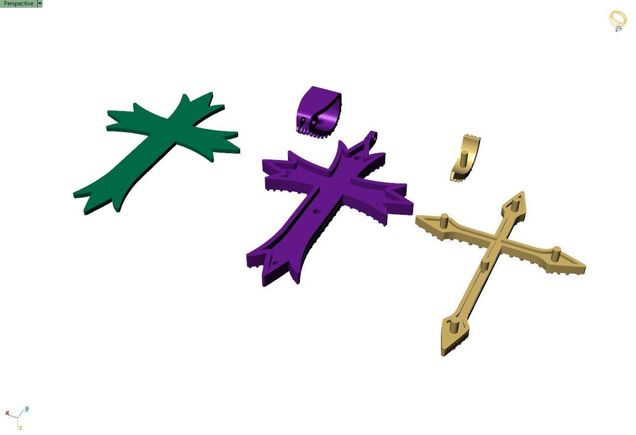 Custom Cross Diamond Pendant - Crucifixion Cross Necklace  3D print model_15