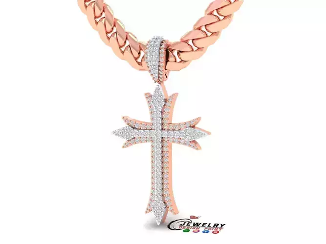 Custom Cross Diamond Pendant - Crucifixion Cross Necklace 