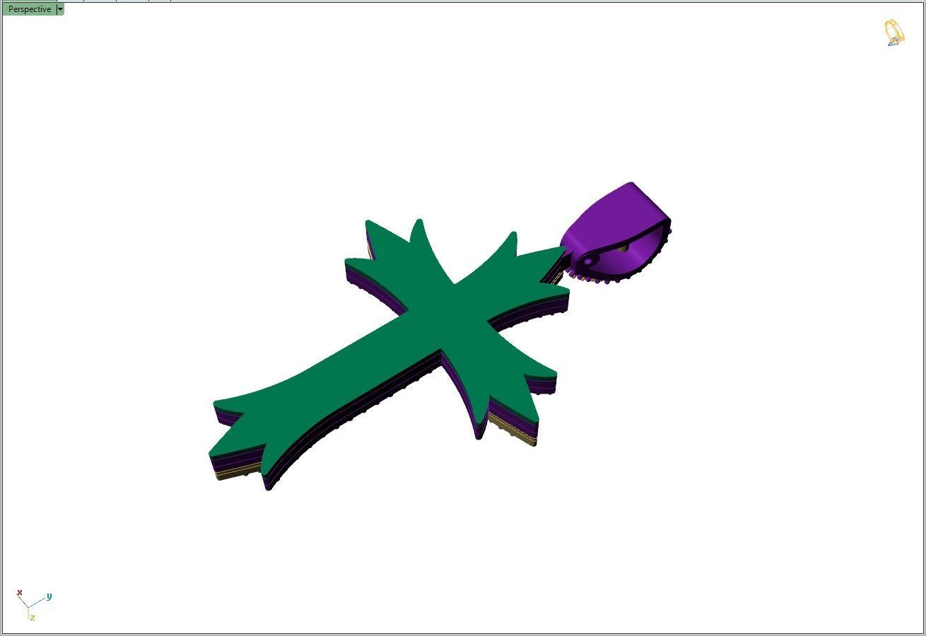 Custom Cross Diamond Pendant - Crucifixion Cross Necklace  3D print model_11