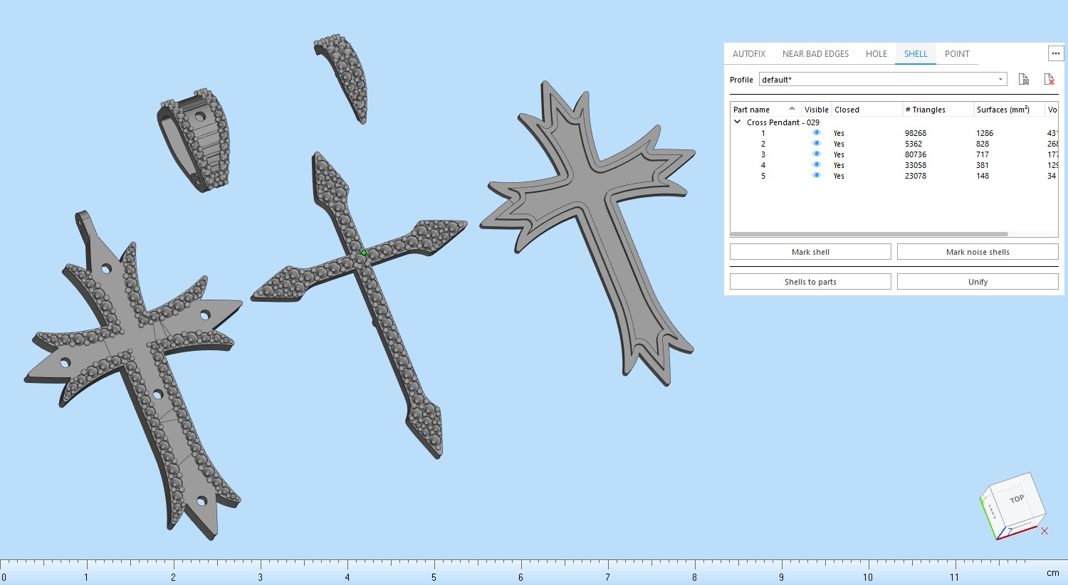 Custom Cross Diamond Pendant - Crucifixion Cross Necklace  3D print model_22