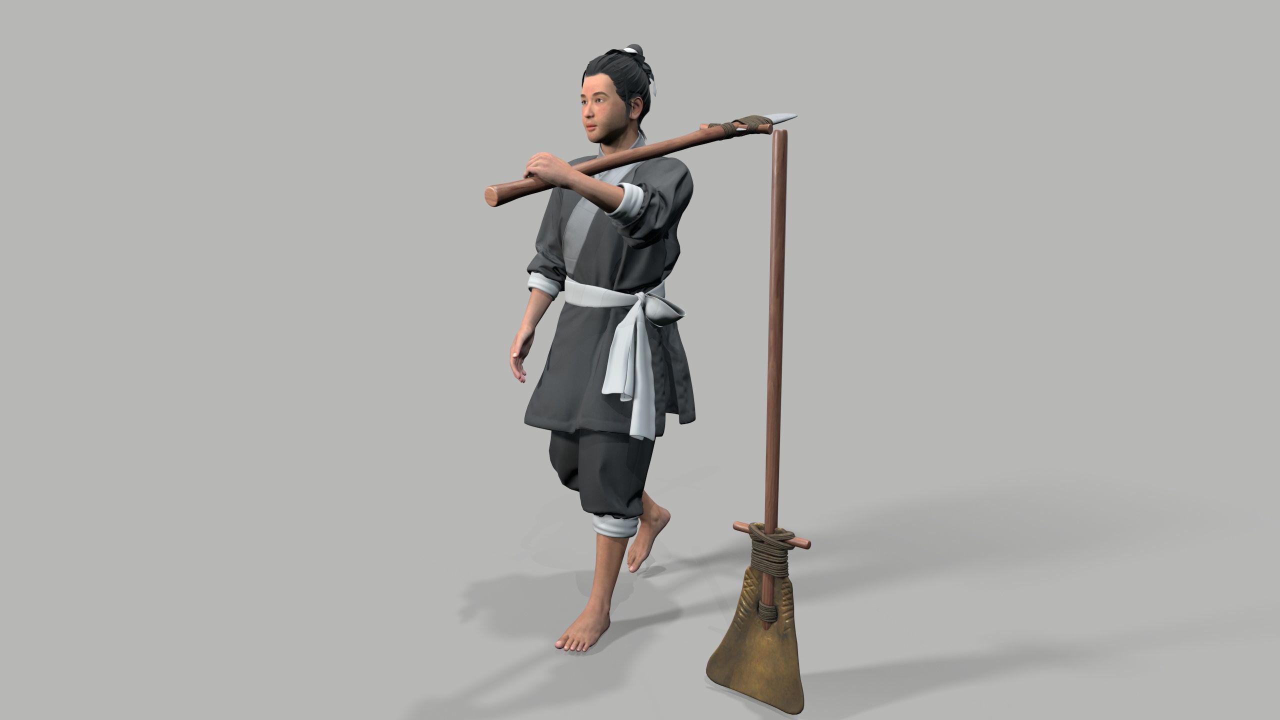 farmer Low-poly 3D model_3