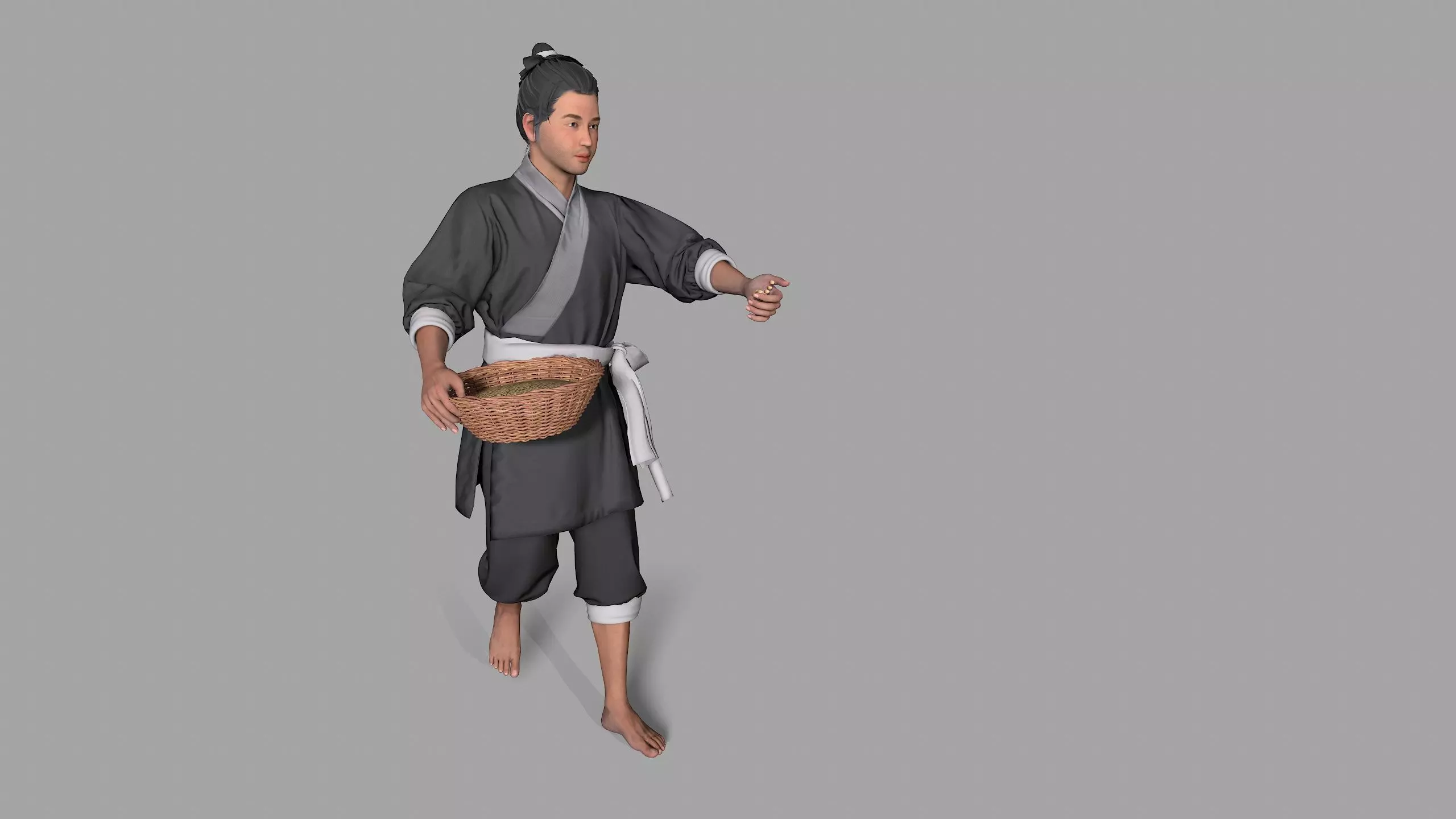 farmer avatar Low-poly 3D model_0