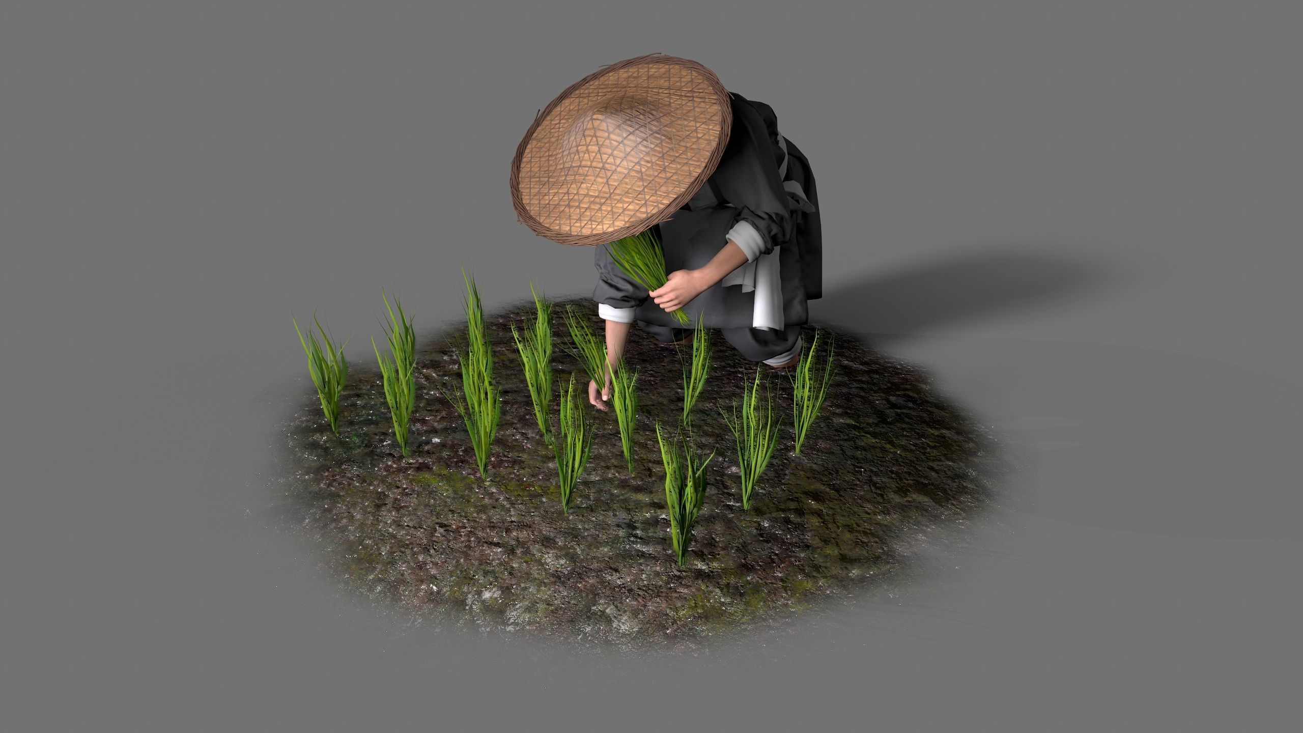 farmer avatar Low-poly 3D model_8