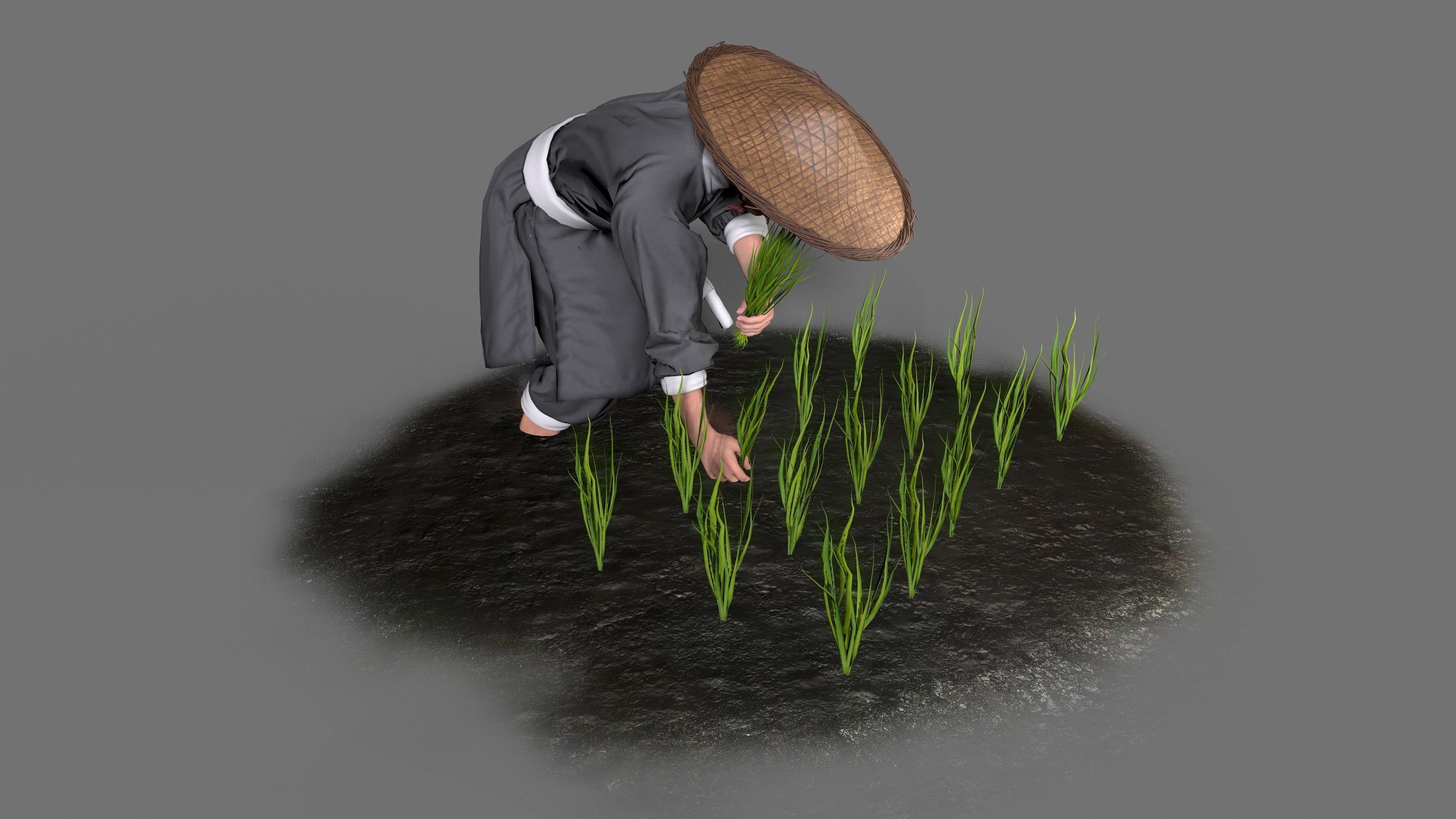 farmer avatar Low-poly 3D model_4